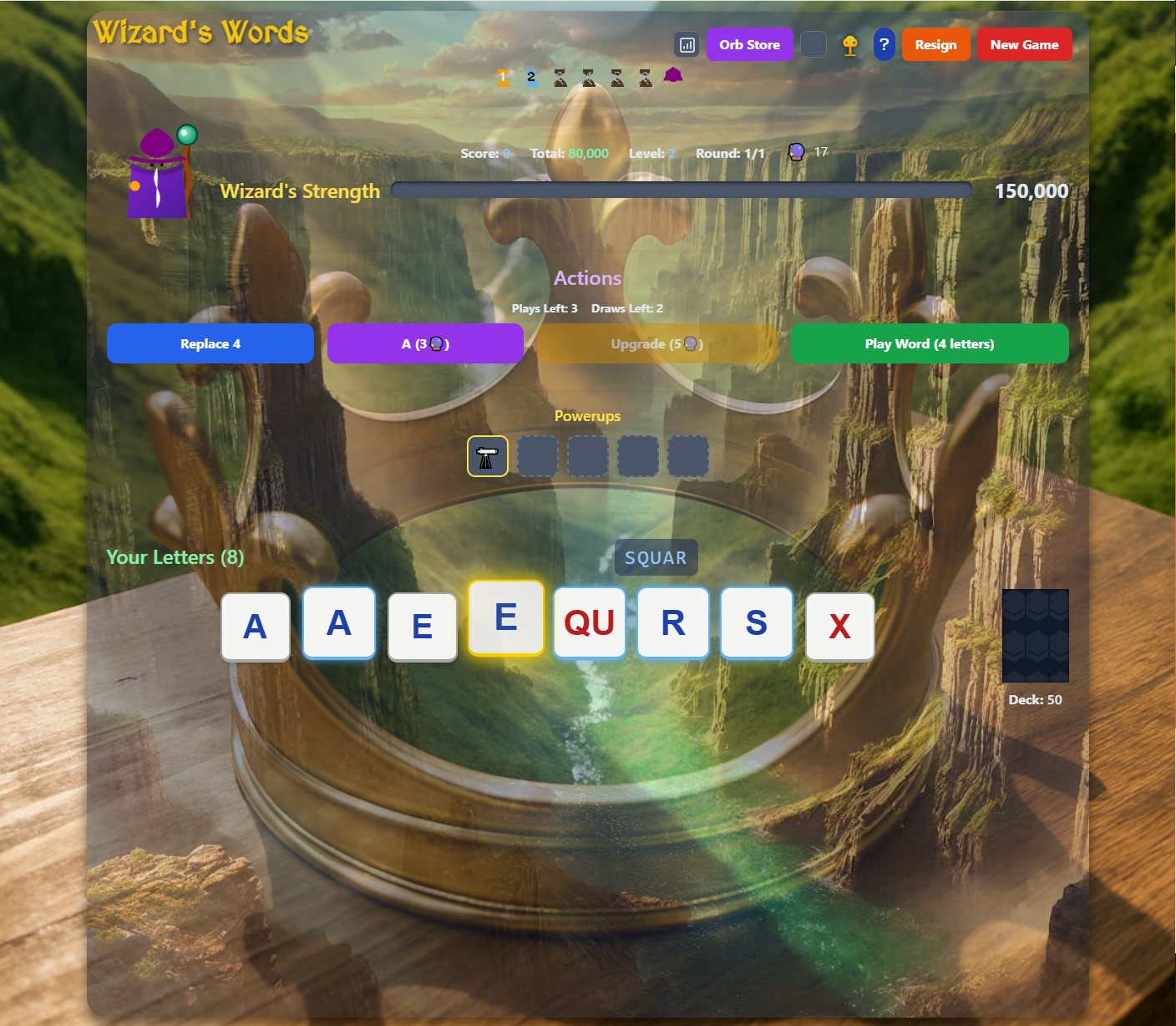 Wizard's Words Gameplay